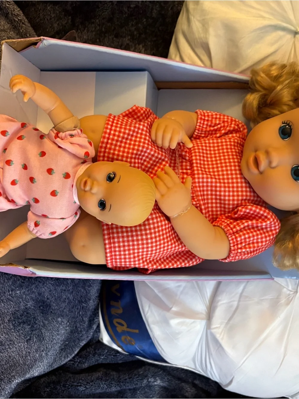 Classic Pink Gingham Doll with Strawberry Baby Doll Set